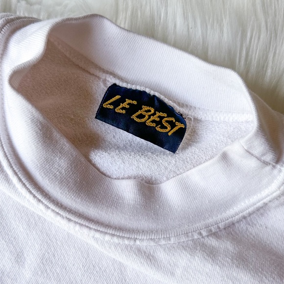 Le Best 90s Vintage Cancun Crewneck Sweatshirt White Pullover Sweater Sailboat S - Picture 4 of 5